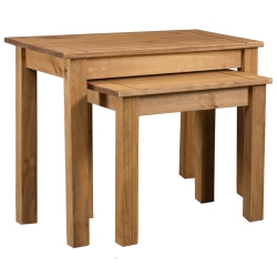 VIDAXL Nesting Tables 2 PCs Solid Pine Wood Panama Range