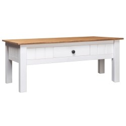 VIDAXL Coffee Table 100X60X45 Cm Solid Pine Wood Panama Range In White