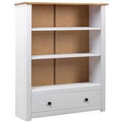 VIDAXL Bookcase 80X35X110 Cm Solid Pine Wood Panama Range In White