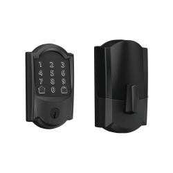 SCHLAGE Encode Smart Wi-Fi Deadbolt With Camelot Trim In Matte In Black