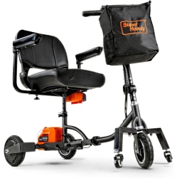 SUPERHANDY Folding Mobility Scooter Plus - Electric Powered, Airline Friendly, Long Range Travel \w 2 Detachable 48V Lithium-Ion Batteries And