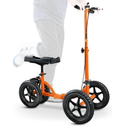 SUPERHANDY Folding Knee Walker: Steerable Rolling Scooter, Adjustable Leg Rest & Handles, 30.5Cm All-Terrain Tires, Lightweight Aluminum Frame