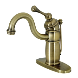 KINGSTON - Brass Kb1403Bl Victorian Mono Block Lavatory Faucet, 6", Vintage Brass