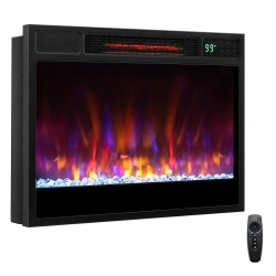 COSTWAY 23-Inch Infrared Quartz Electric Fireplace Insert With Remote Control