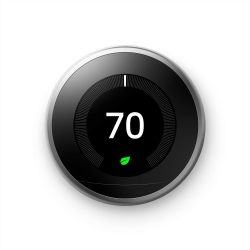 GOOGLE Nest Learning Thermostat - Programmable Smart Thermostat for Home - 3Rd Generation Nest Thermostat - Compatible With Alexa - Stainless Steel