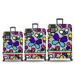 TUCCI ITALY Pop Art Butterfly 3PC Set Luggage Suitcase (20", 24", 28")