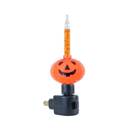 NOVELTY LIGHTS LLC Novelty Lights Pumpkin Bubble Lights Liquid \w Jack-O-Lantern Base, Halloween Bulbs \w Flowing Liquid, 5 Watts Each, C7/e12 Base