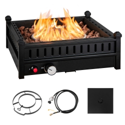 COSTWAY Portable Tabletop Fire Bowl 40, 000 Btu Propane Firepit Fit Umbrella Holes Table