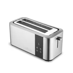 SALTON - Digital Long Slot Toaster, 4-Slice Capacity, 1500 Watts, Stainless Steel