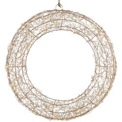 NORTHLIGHT 18" Led Lighted Wire Wreath Outdoor Christmas Decoration In Gold