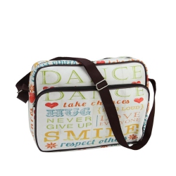 NORTHLIGHT 15" Decorative Inspirational Words Design Crossbody Bag/purse With Strap In Multicolor