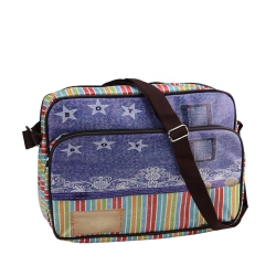 NORTHLIGHT 15" Decorative Stripes And Jean Design Crossbody Bag/purse With Strap In Multicolor