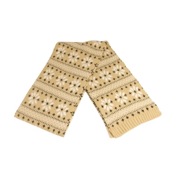 CHRISTMAS CENTRAL 60" Unisex Light Khaki Jacquard Knit Winter Scarf In Multicolor