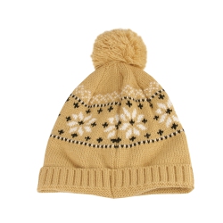 CHRISTMAS CENTRAL Unisex Light Khaki Jacquard Knit Winter Beanie Hat - One Size In Multicolor