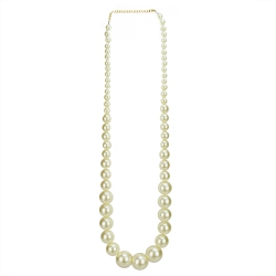ALLSTATE 18.75" Elegance Pearl Beaded Necklace Accessory In White