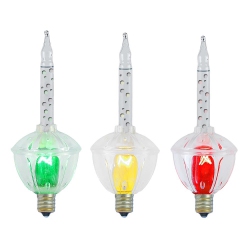 NOVELTY LIGHTS LLC Novelty Lights Replacement Bubble Lights 3 Pack, Vintage Glass Holiday Bulbs With Flowing Liquid, 5 Watts Each, C7/e12 Base