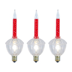 NOVELTY LIGHTS LLC Novelty Lights Replacement Glitter Bubble Lights 3 Pack, Vintage Glass Holiday Bulbs \w Flowing Glittery Liquid, 5 Watts Each