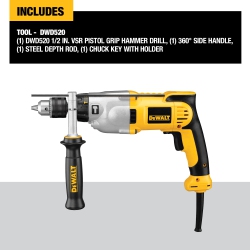 DEWALT Hammer Drill, 1/2-Inch, 10-Amp, Pistol Grip (Dwd520) In Yellow