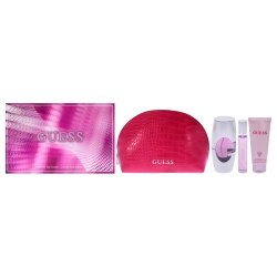 GUESS By for Women - 4 PC Gift Set 2.5OZ Edp Spray, 0.5OZ Edp Spray, 3.4OZ Body Lotion, Pouch