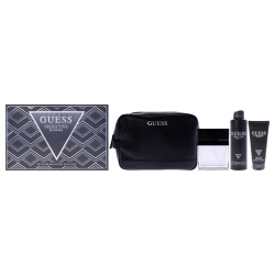 GUESS Seductive Homme By for Men - 4 PC Gift Set 3.4OZ Edt Spray, 6OZ Deodorant Body Spray, 3.4OZ Shower Gel, Pouch