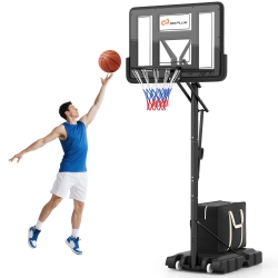 COSTWAY 44" Portable Adjustable Basketball Goal Hoop Stand System Withsecure Bag Outdoor