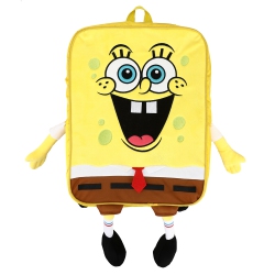 BIOWORLD Spongebob Squarepants Big Face 16" Kids Plush Backpack With Arms