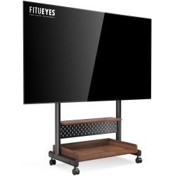 FITUEYES Tv Stand With Wheels for 40 to 85 Inch Led Lcd Flat Screen, Corner Tv Stand Mount With Storage, Peg Board & Wooden Shelf Tv Console