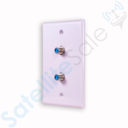 SATELLITESALE Coaxial Wall Plate Female to Female F-Type Rg-6 2.4Ghz Universal Connector With Screws And A Wall Bracket Included In White