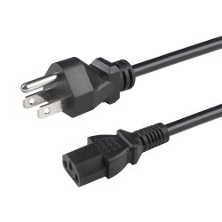 SATELLITESALE Universal Heavy Duty Computer Power Cable Male Nema 5-15P to Female Iec C13/c14 Universal Wire Pvc Cord 15 Feet In Black
