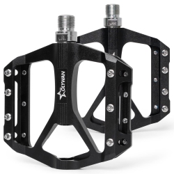 HLD Mountain Bike Pedals Mtb Bicycle Platform Bicycle Flat Pedals 9/16" Cnc Alloy Durable Bearing Pedals for Most Bikes Bmx Mtb Road Bicycle