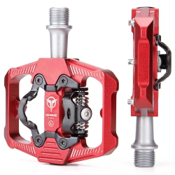 HLD Mountain Bike Pedals - Dual Function Flat And Clipless Pedal - 3 Sealed Bearing Platform Pedals Clipless Compatible, Bicycle Pedals for Bmx Spin