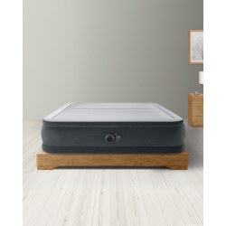 INTEX Dura-Beam Deluxe Comfort-Plush Air Mattress 18" Queen W/ Built-In Electric Pump