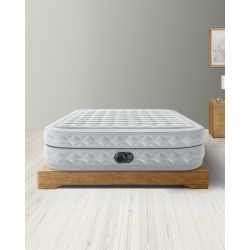 INTEX Dura-Beam Deluxe Supreme Air-Flow Air Mattress 20" Queen W/ Built-In Electric Pump