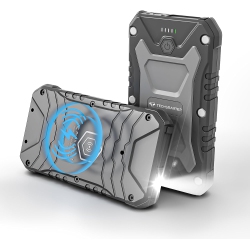 TECHSMARTER Rugged And Waterproof 10000Mah & 15W Wireless Charging Portable Charger Power Bank. Compatible With Iphone, Ipads, Samsung, Androids
