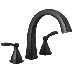 DELTA FAUCET - T2777-Bl Three Hole Roman Tub Trim Deck-Mount Without Diverter, Matte In Black