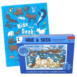 DCCED Hide And Seek Book + Polar Bear Puzzle (24 Pieces)