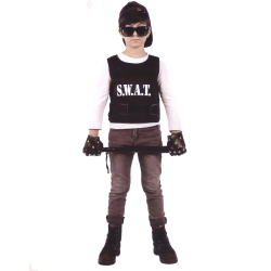 NORTHLIGHT Black And Swat Team Boy Child Halloween Costume - Medium In White
