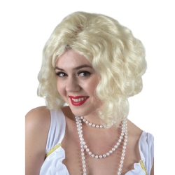 THE COSTUME CENTER Classic Marilyn Monroe Halloween Wig Costume Accessory- One Size Fits Most In White