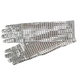 NORTHLIGHT Sequined Girl Child Halloween Gloves Costume Accessory - One Size In Silver
