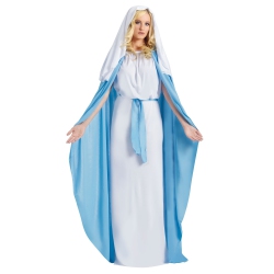 FUN WORLD And White Women's Mary Adult Christmas Costume In Blue