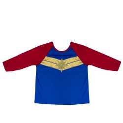 RUBIES Girls Captain Marvel Child Halloween Costume Top Size Small 6+ In Multicolor