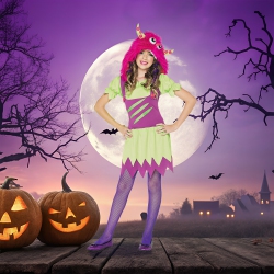 ENCHANTED COSTUMES Girl's Fuzzy Wuzzy Wanda Halloween Costume - Large In Multicolor