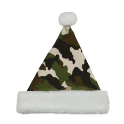 NORTHLIGHT 21" And White Camouflage Adult Christmas Santa Claus Hat - Medium In Green