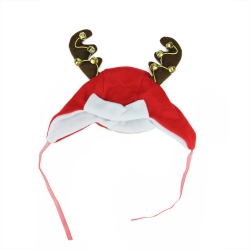 NORTHLIGHT 17" And White Reindeer Antlers Unisex Adult Christmas Trapper Hat Costume Accessory - One Size In Red