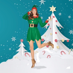 NORTHLIGHT Women's And Green 2-Piece Elf Costume- Size Xl In Red