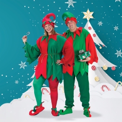 FUN WORLD And Green Elf Adult Christmas Costume Set - Plus Size In Red