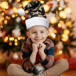 NORTHLIGHT Unisex Adult Camouflage Christmas Santa Hat - One Size - And White In Green