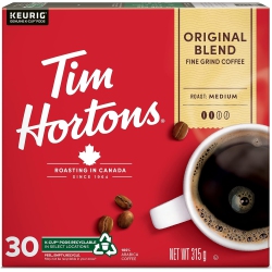 TIM HORTONS Original Blend Coffee, Single Serve K-Cup Pods, Medium Roast, 30Ct Pack
