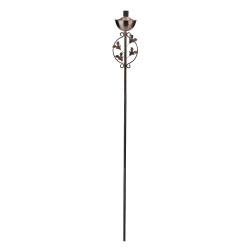 DAK 64.5" Brushed Copper Floral Motif Outdoor Patio Garden Oil Lamp Torch
