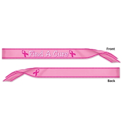PARTY CENTRAL Pack Of 6 Breast Cancer Awarenes 'find A Cure' Sash Costume Accessories 33" In Pink